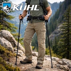 KÜHL Liberator Convertible Pants Mens 34x30 Khaki Hiking Zip Off Stealth Outdoor